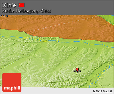 Physical Panoramic Map of Xin'e