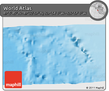 Physical 3D Map of the Area around 49° 19' 21" N, 127° 25' 30" W