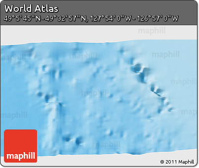 Physical 3D Map of the Area around 49° 19' 21" N, 127° 25' 30" W