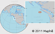 Gray Location Map of the area around 49° 19' 21" N, 128° 16' 30" W