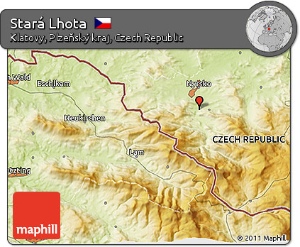Physical 3D Map of Stará Lhota
