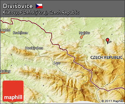 Physical 3D Map of Divišovice