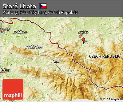 Physical 3D Map of Stará Lhota