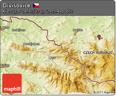 Physical 3D Map of Divišovice