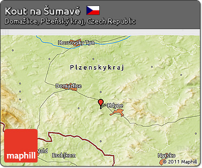 Physical 3D Map of Kout Na Šumavě