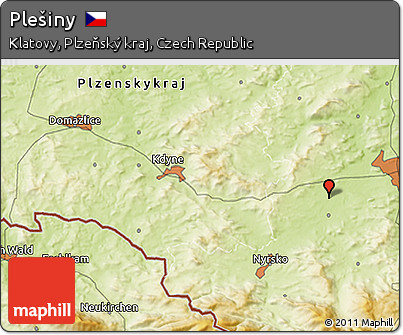 Physical 3D Map of Plešiny