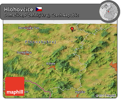 Satellite 3D Map of Hlohovčice