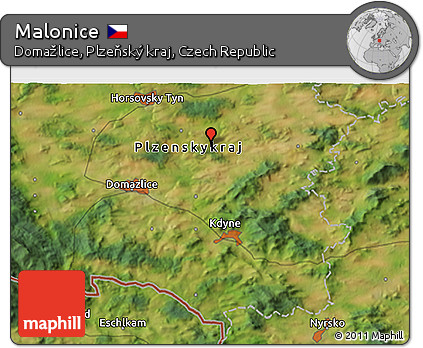 Satellite 3D Map of Malonice