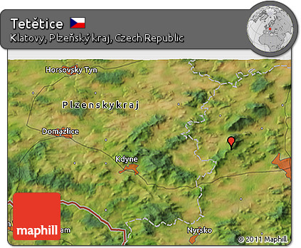 Satellite 3D Map of Tetětice
