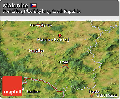 Satellite 3D Map of Malonice