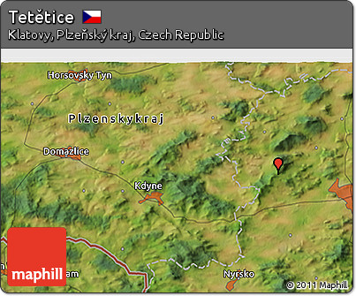 Satellite 3D Map of Tetětice