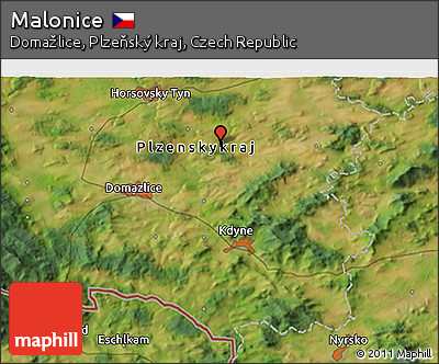 Satellite 3D Map of Malonice