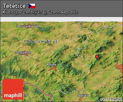 Satellite 3D Map of Tetětice