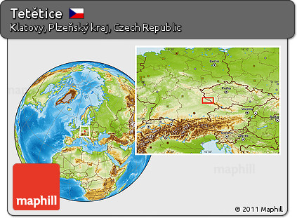 Physical Location Map of Tetětice