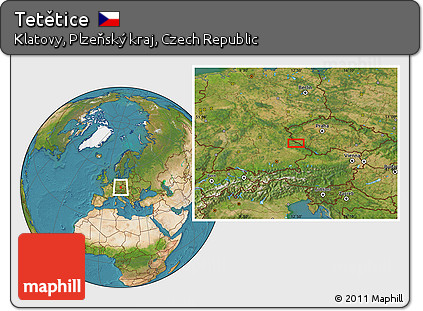 Satellite Location Map of Tetětice