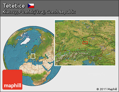 Satellite Location Map of Tetětice