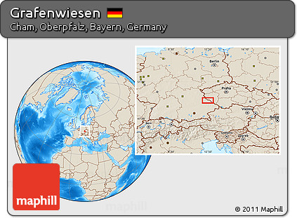 Shaded Relief Location Map of Grafenwiesen