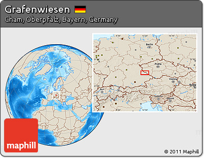 Shaded Relief Location Map of Grafenwiesen