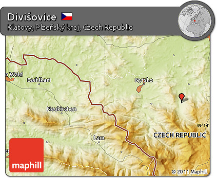Physical Map of Divišovice