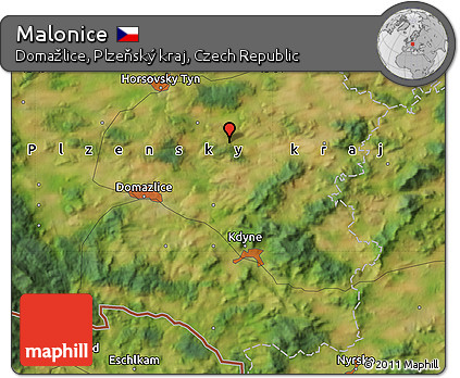 Satellite Map of Malonice