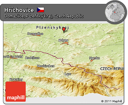 Physical Panoramic Map of Hříchovice