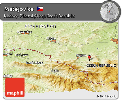 Physical Panoramic Map of Matějovice