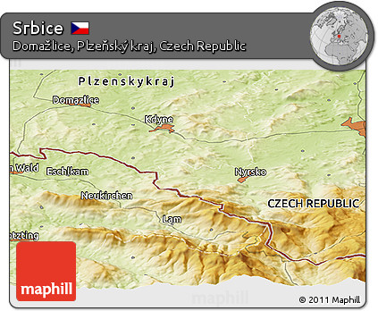Physical Panoramic Map of Srbice