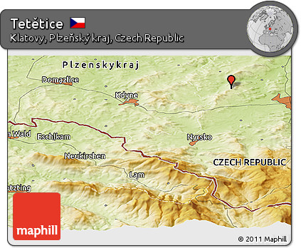 Physical Panoramic Map of Tetětice