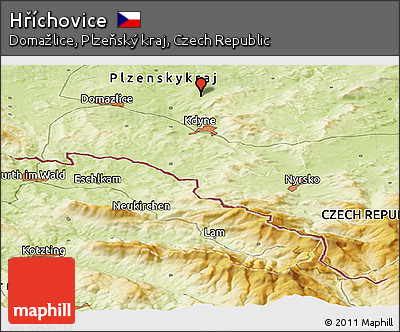 Physical Panoramic Map of Hříchovice