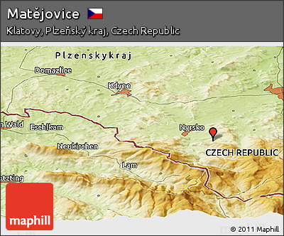 Physical Panoramic Map of Matějovice