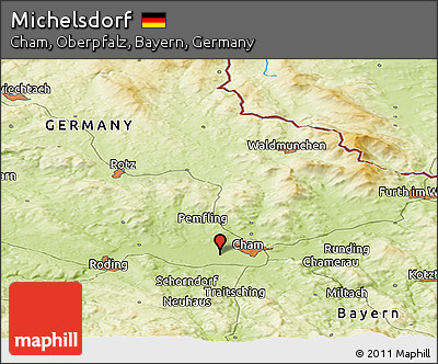 Physical Panoramic Map of Michelsdorf