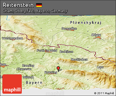 Physical Panoramic Map of Reitenstein