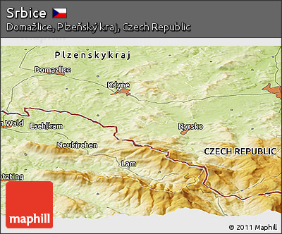 Physical Panoramic Map of Srbice