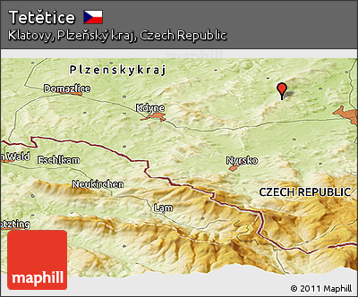 Physical Panoramic Map of Tetětice