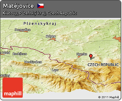 Physical Panoramic Map of Matějovice