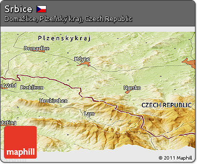 Physical Panoramic Map of Srbice