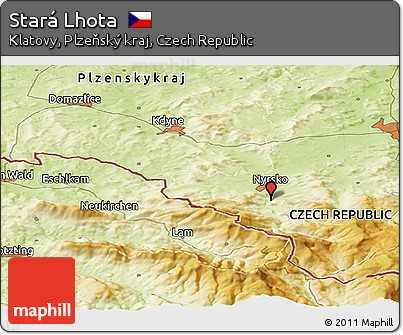 Physical Panoramic Map of Stará Lhota