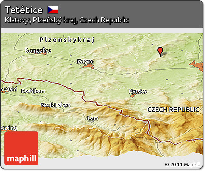 Physical Panoramic Map of Tetětice