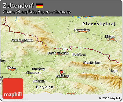 Physical Panoramic Map of Zeltendorf