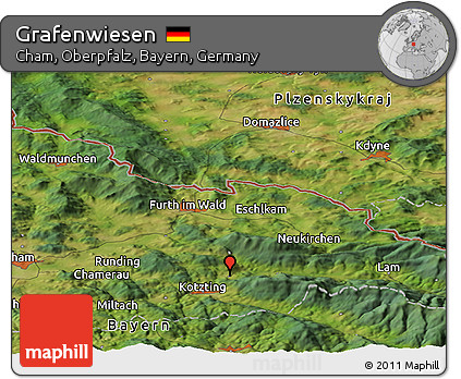 Satellite Panoramic Map of Grafenwiesen