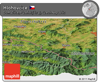 Satellite Panoramic Map of Hlohovčice