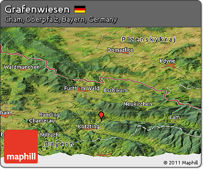 Satellite Panoramic Map of Grafenwiesen