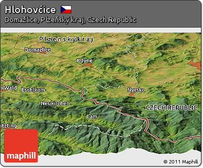 Satellite Panoramic Map of Hlohovčice
