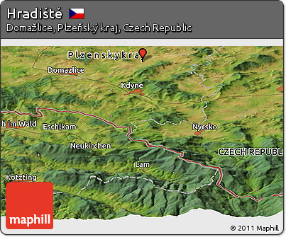 Satellite Panoramic Map of Hradiště