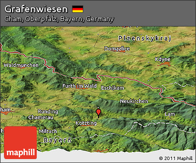 Satellite Panoramic Map of Grafenwiesen