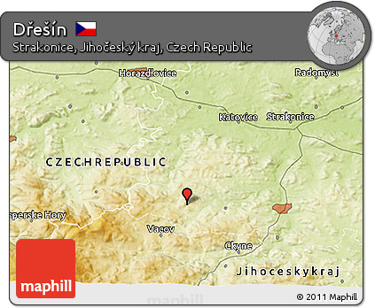 Physical 3D Map of Dřešín