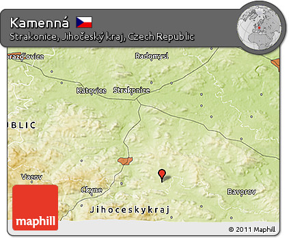 Physical 3D Map of Kamenná
