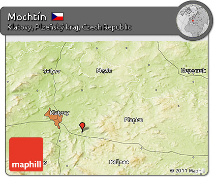 Physical 3D Map of Mochtín