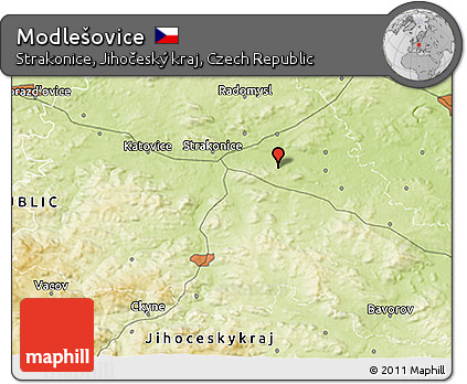 Physical 3D Map of Modlešovice