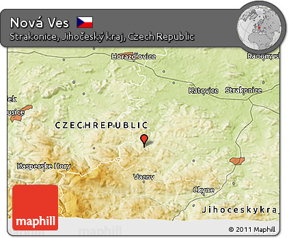 Physical 3D Map of Nová Ves